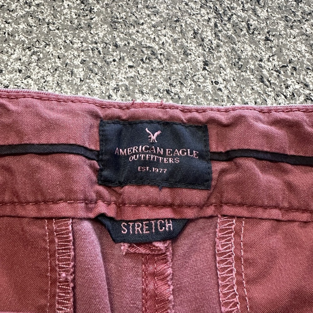 American Eagle Shorts Womens 0 28x3 Midi Chino Red Washed Stretch AE - Picture 2 of 6